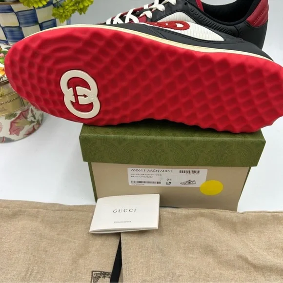 Men’s Gucci M•A•C low top leather sneakers size 9.5 it’s 10 US made in Italy - Picture 8 of 11